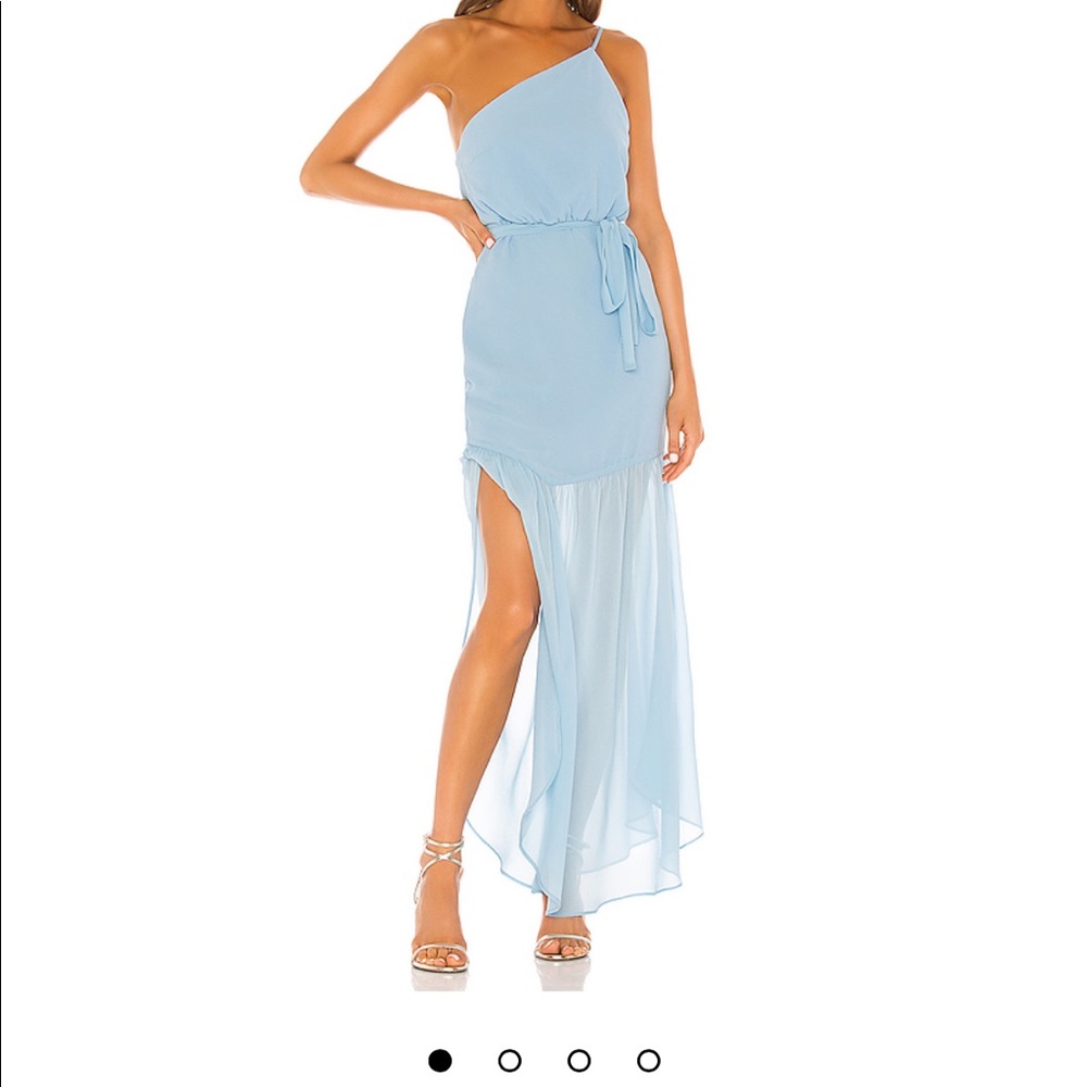 Baby blue one shoulder high low dress